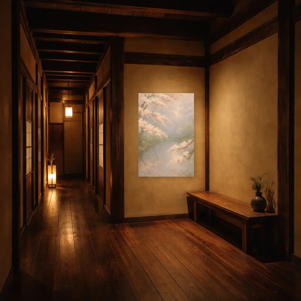 Fiori di Ciliegio - Sakura Stream - Arte Giapponese da Parete - Room Scene 5