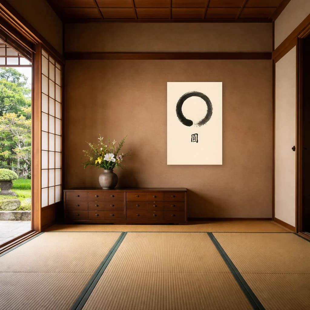 Enso Circle - The Way of Zen - Japanese Wall Art - Room Scene 6