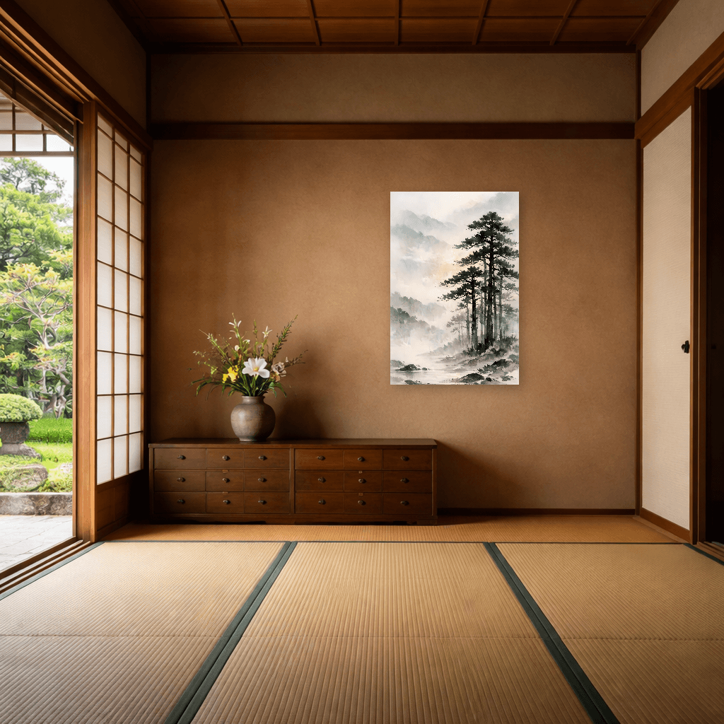 Armonia di Pini e Nebbia - Japanese Wall Art - Room Scene 6