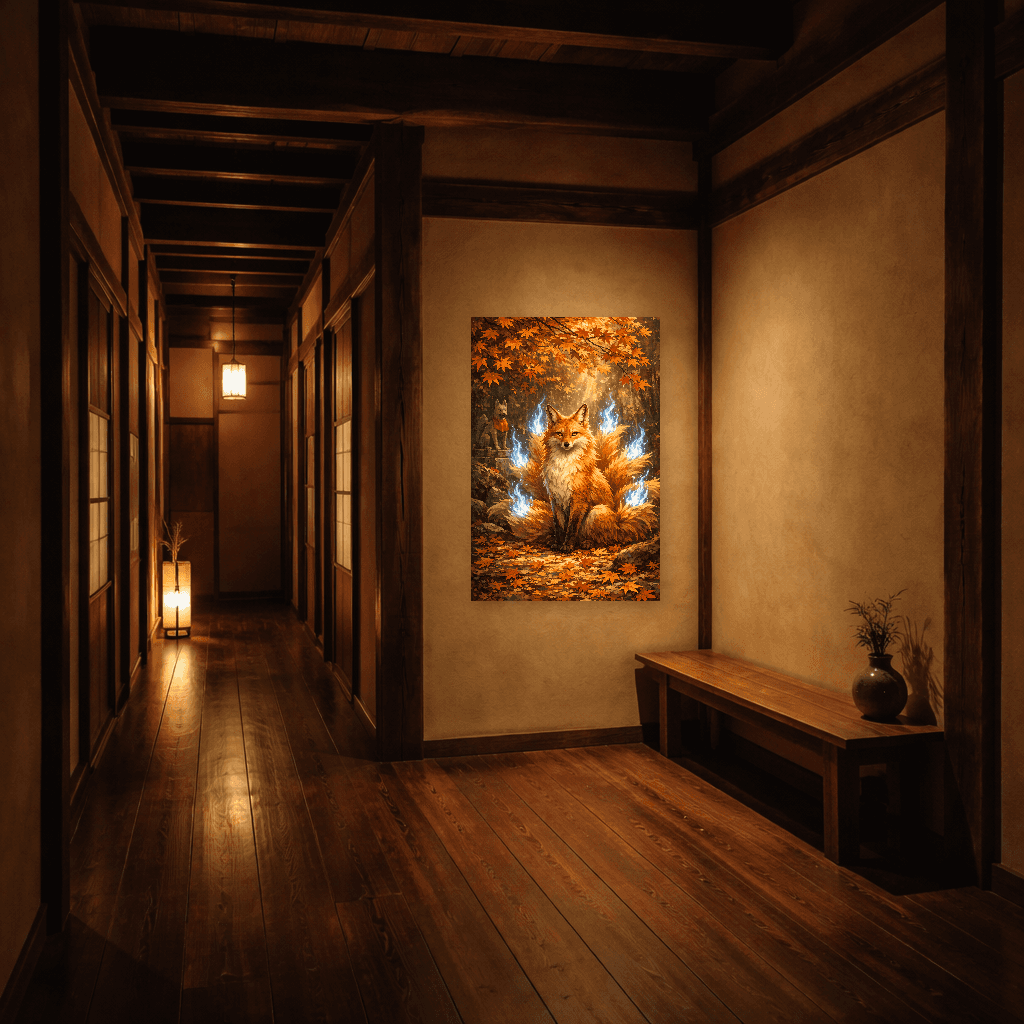 Kitsune - Lo Spirito della Volpe - Arte Murale Giapponese - Room Scene 5