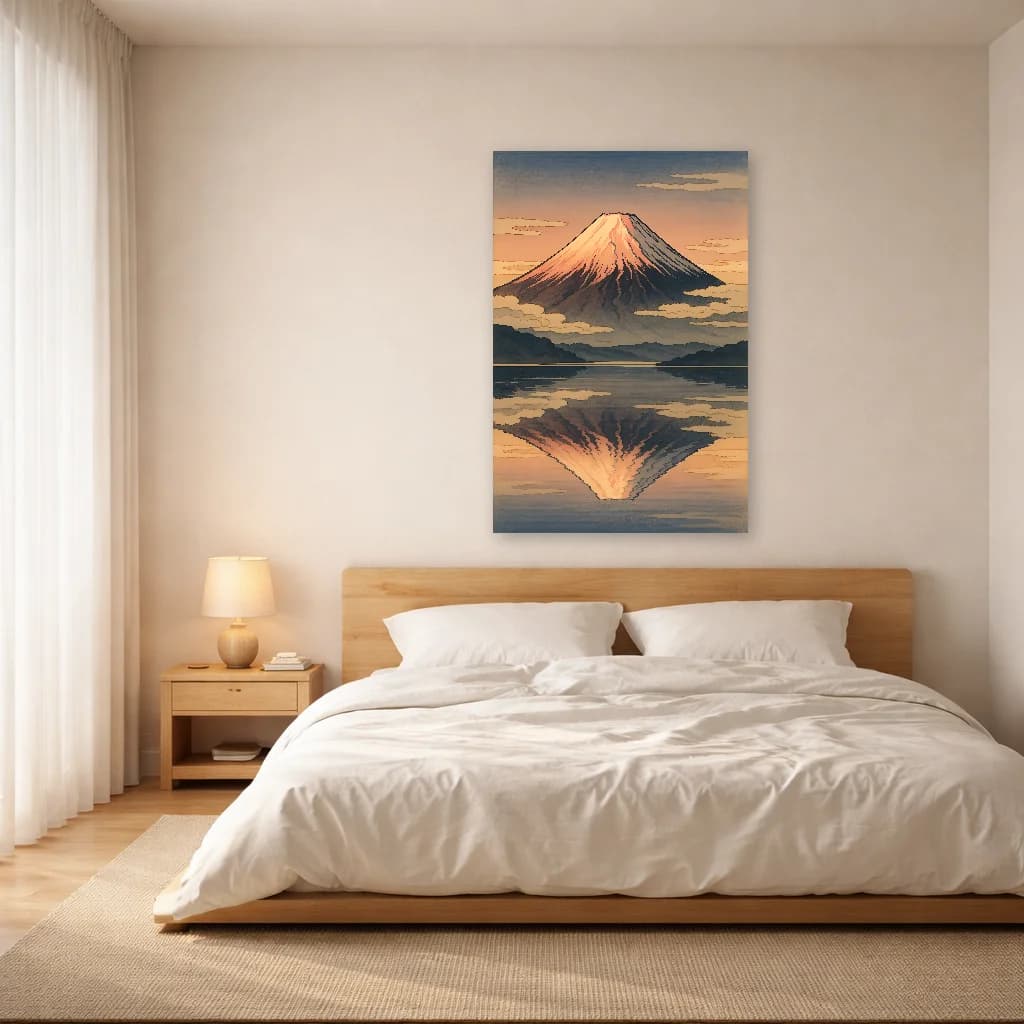 "Fuji all'Alba - Arte Giapponese da Parete" - Room Scene 3