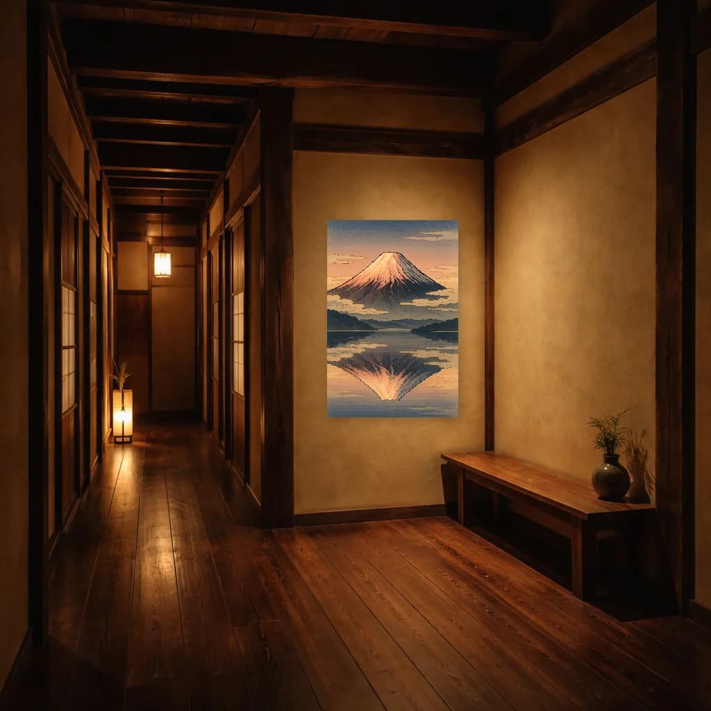 "Fuji all'Alba - Arte Giapponese da Parete" - Room Scene 5
